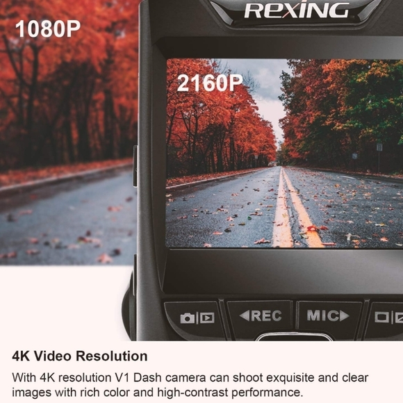 Rexing Dash Cam V1 2.4"4K Ultra HD Car, Wi-Fi, Wide Angle Recorder with G-Sensor - Picture 12 of 12